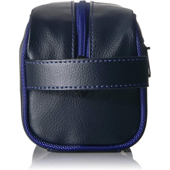 Men's Blue Top Zip Travel Kit Leather Toiletry Bag Casual Organizer Accessory - Picture 3 of 7